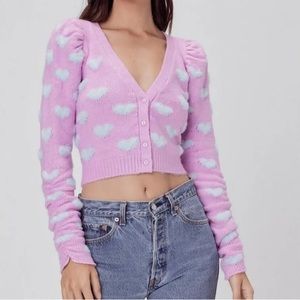 For Love and Lemons cropped heart cardigan